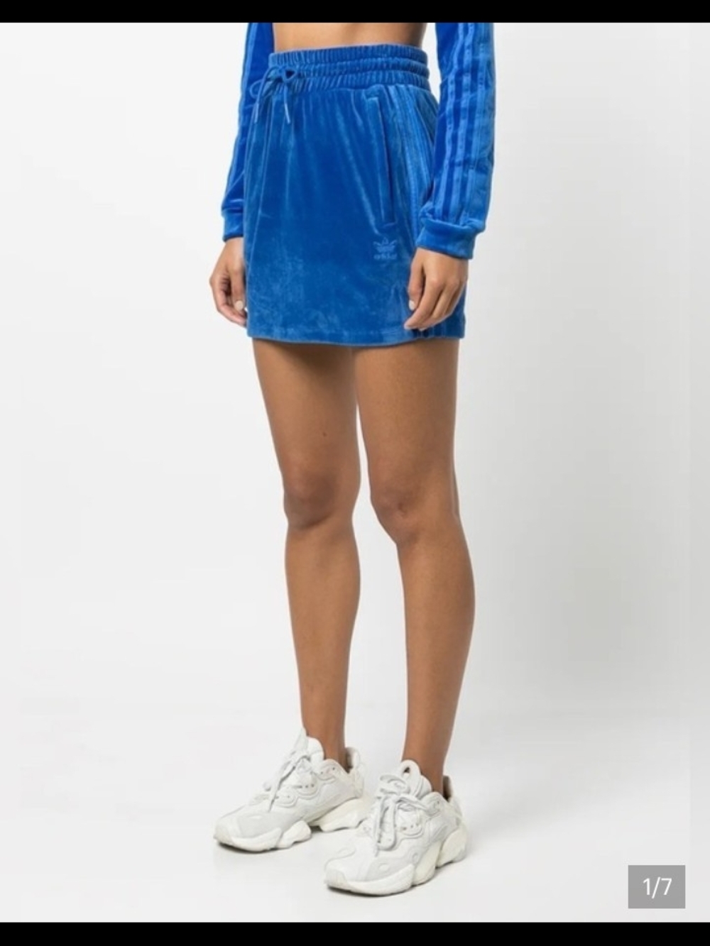 adidas Blue Velour Mini Skirt